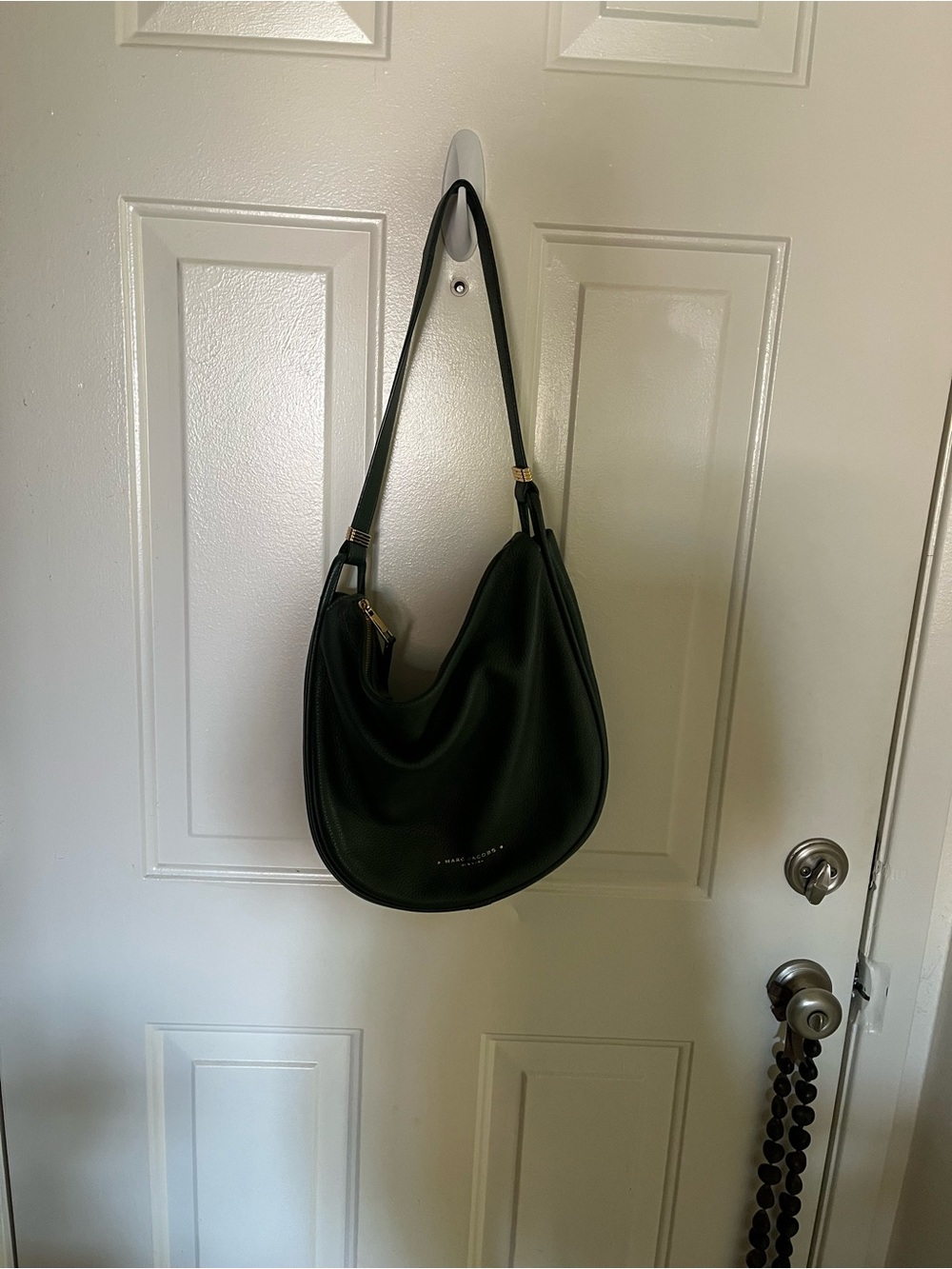 Marc Jacobs Dark Green Pebbled Leather Hobo Bag